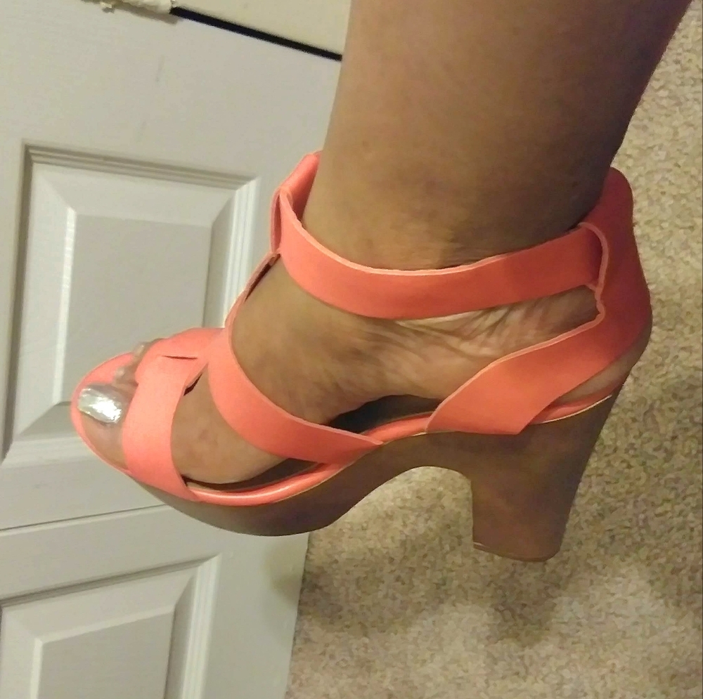 Breckelles Orange Wedge Sandals